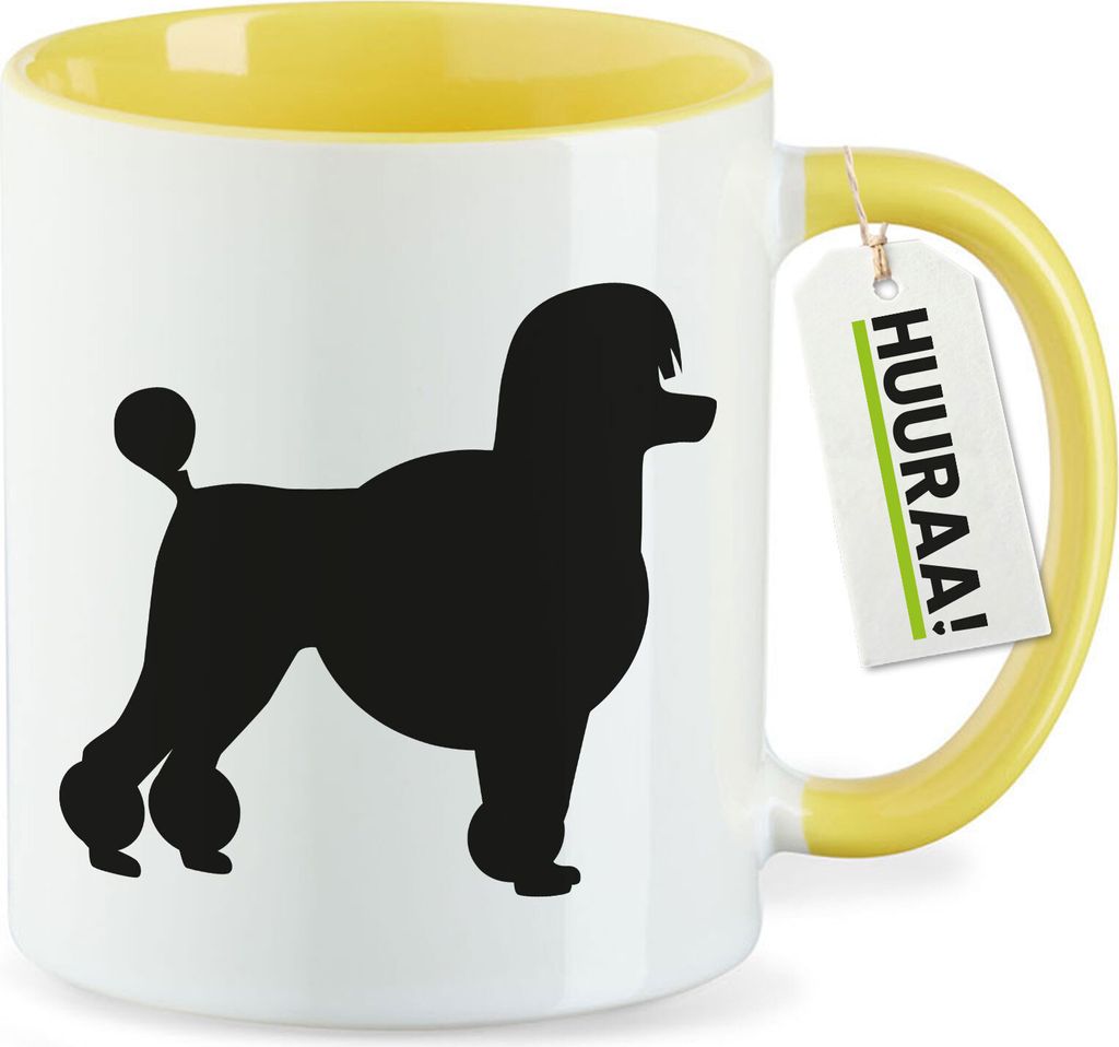 Huuraa Kaffeetasse Pudel Silhouette 330ml Gelb Keramik Kaffeebecher Geschenkidee