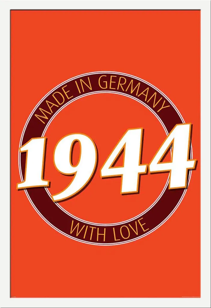 Poster di compleanno - Poster - 1944 - Germany + cornice rimovibile, Shinsuke® Maxi MDF bianco, vetro acrilico