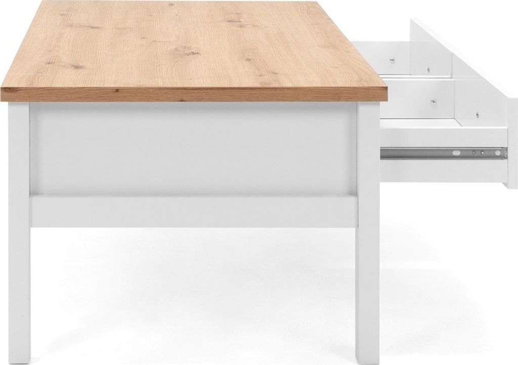 Finori Couchtisch Bergen 56A Weiß und Handwerkliche Eiche Produktbild 11