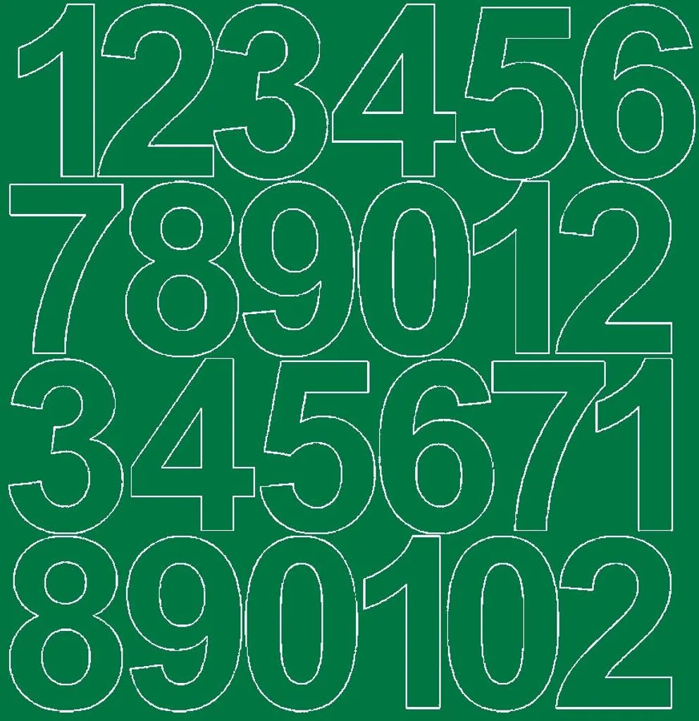 Kit Adesivi Numerati 12 cm Verde Matt - Numerazione Magazzino PVC