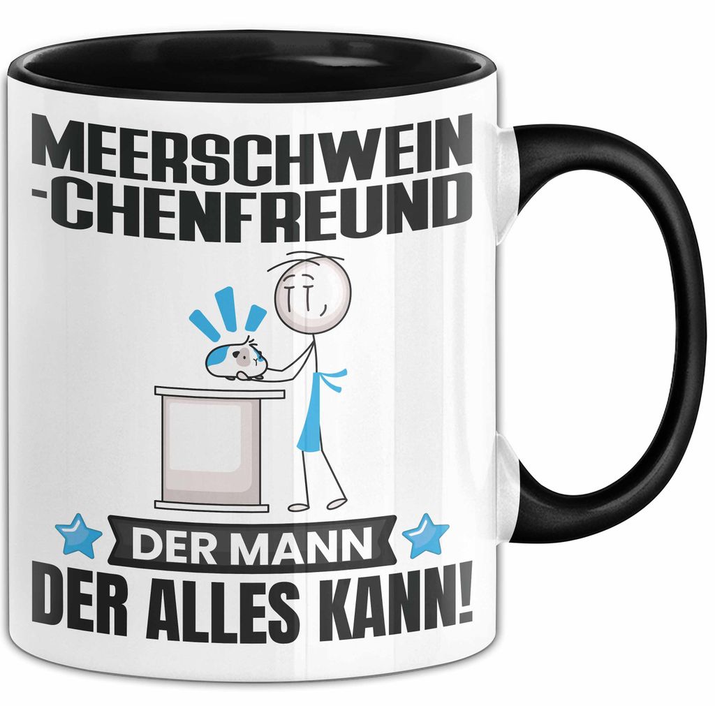 Meerschweinchenfreund Tasse Geschenk für Meerschweinchenfreund Der Mann Der Alles Kann Geschenkidee zum Geburtstag (Schwarz)