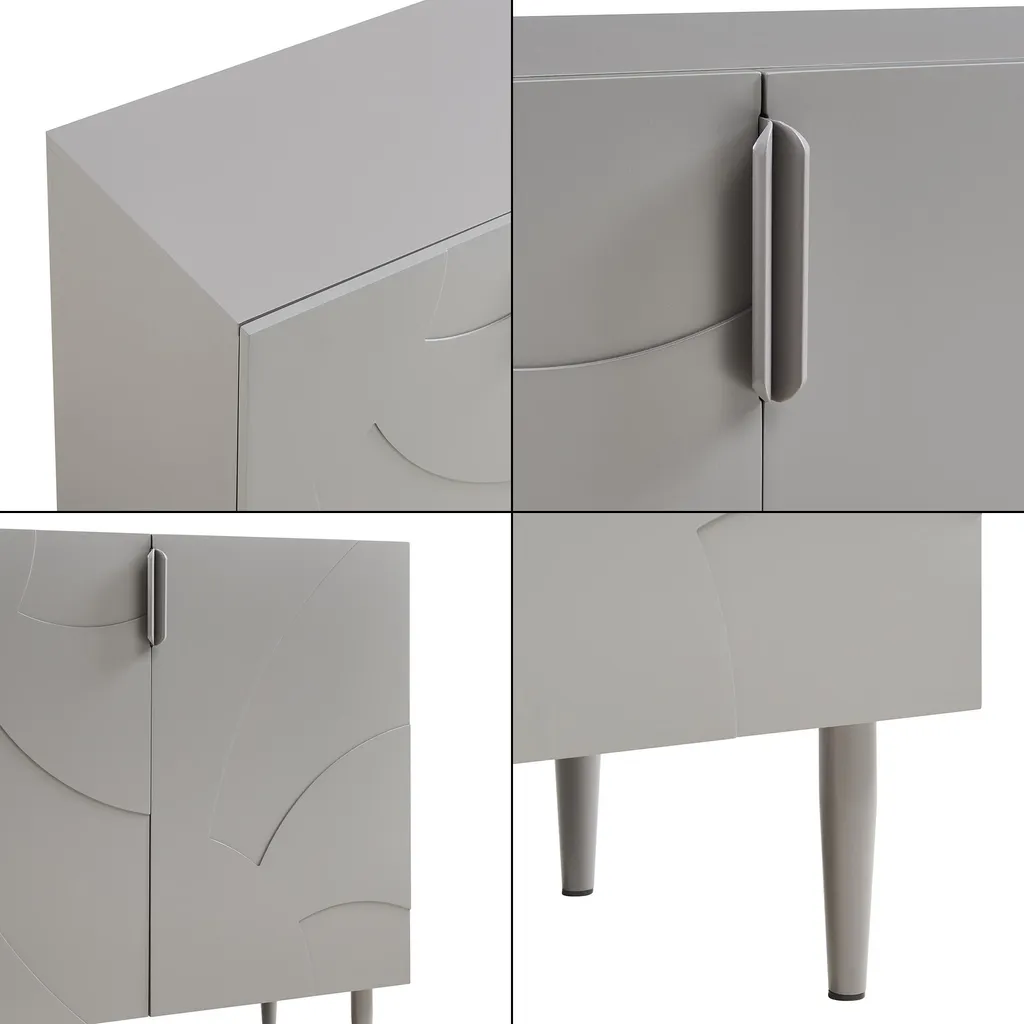 Buffet Starvili Gris : Solution de Rangement Compacte pour Petit Salon - 8