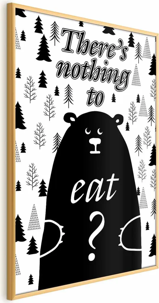 Poster Niente da mangiare 60x90 cm con cornice dorata senza margini