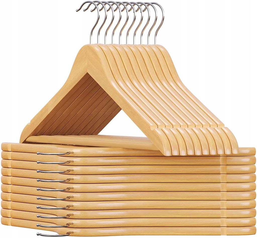 RONDO Kleiderbügelset, 30 Stück, hellbraunes Holz Produktbild 