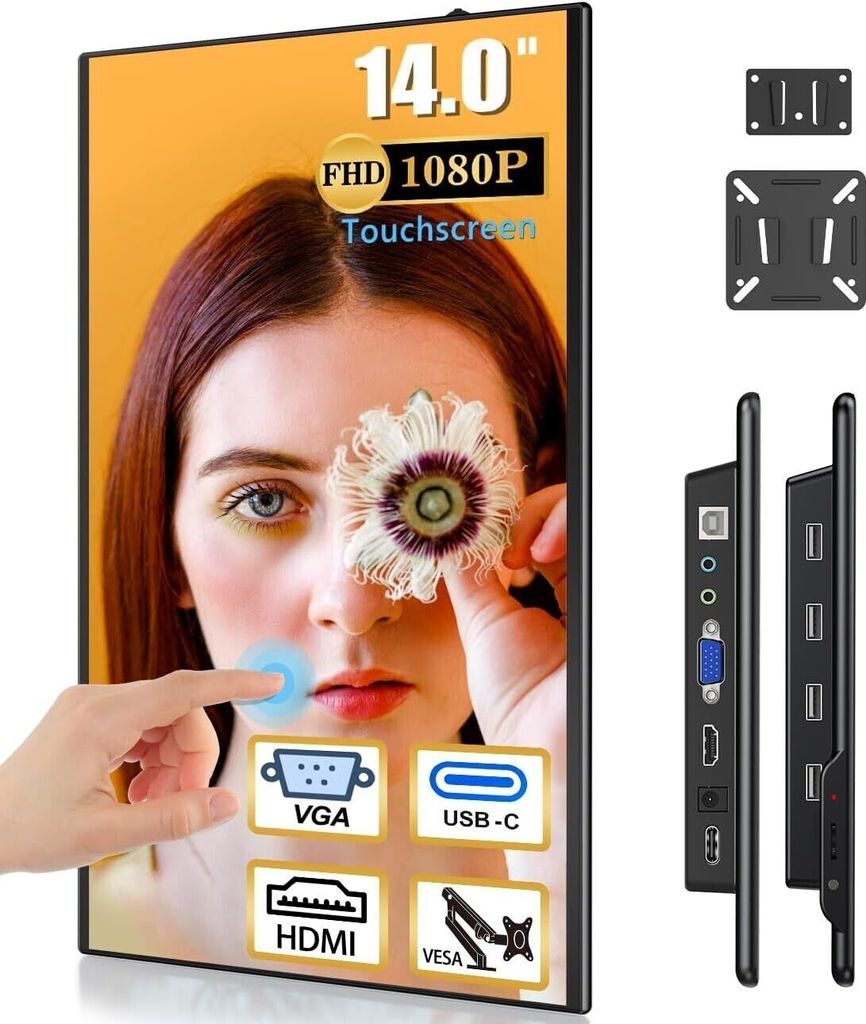 14 Zoll Touchscreen Portable Monitor, Externer Tragbarer Produktbild