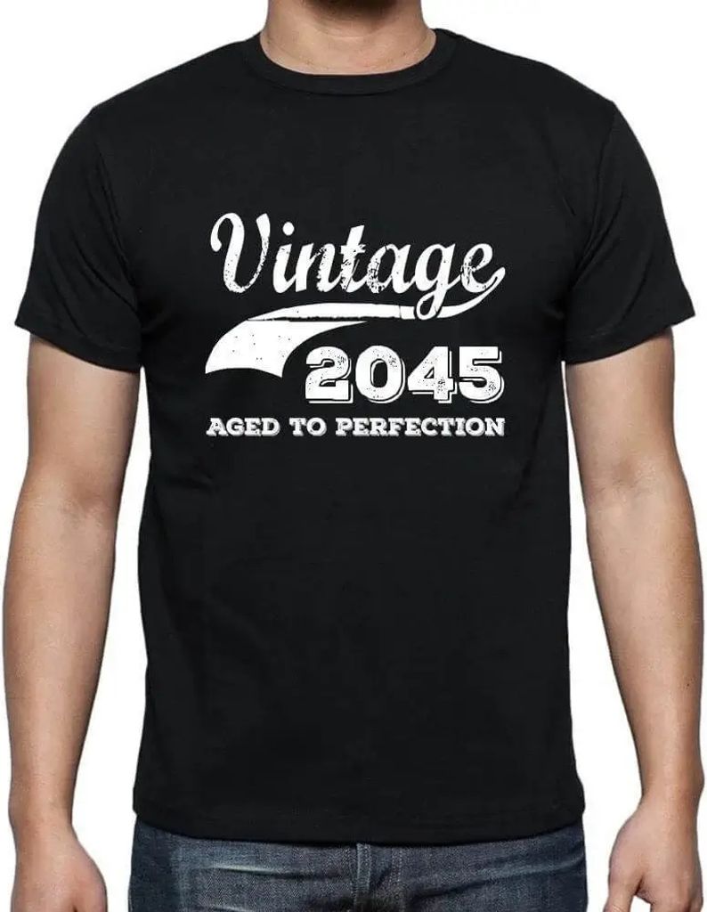 Herren Grafik T-Shirt Bis zur Perfektion gereift 2045 – Aged To Perfection 2045 – Öko-Verantwortlich Vintage Jahrgang Kurzarm Lustige Druck Ge...