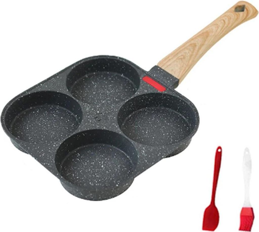 Mini Bratpfanne für Ei - Eierpfanne & Pfannkuchenpfanne - Antihaft aus Eisen - Für Gas & Induktion - Kompakt, ohne Deckel - Schwarz