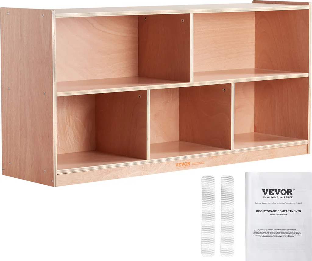 Armoire de rangement mobile VEVOR 5 compartiments, Nature - Bois