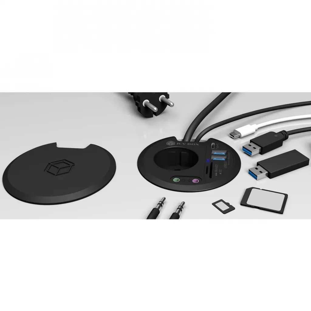 Icy Box Hub Multiport 2xUSB 3.0 SuperSpeed avec Lecteur de Carte SD/TF - 4