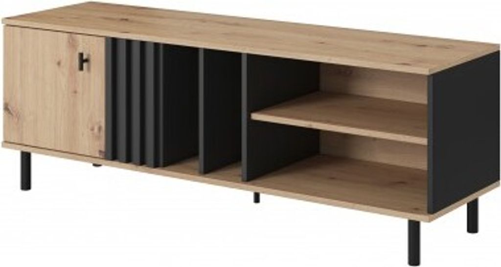 RTV-Schrank MADDIE 138 cm Eiche artisan anthrazit