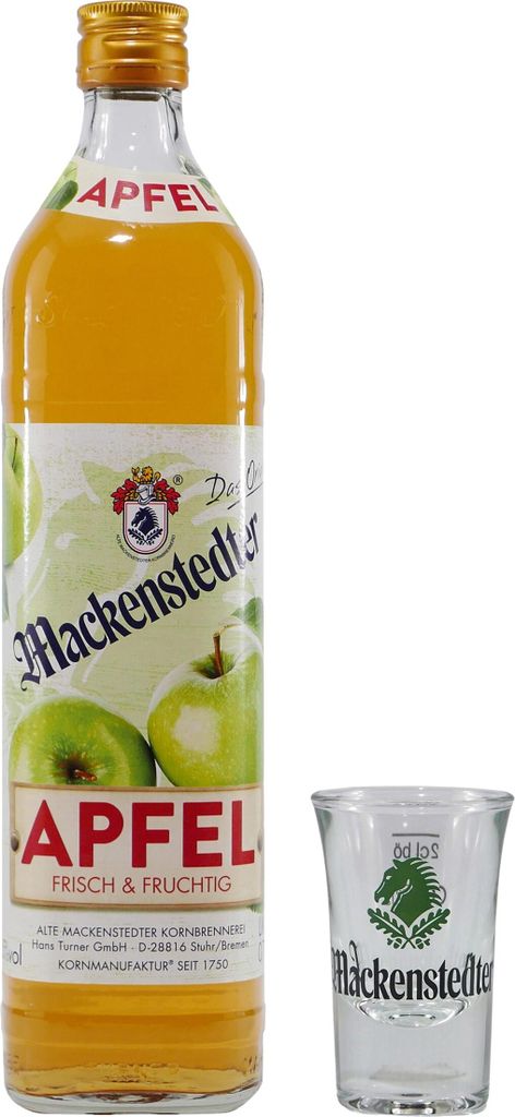 Mackenstedter Apfel Likör mit 6x Shotgläser