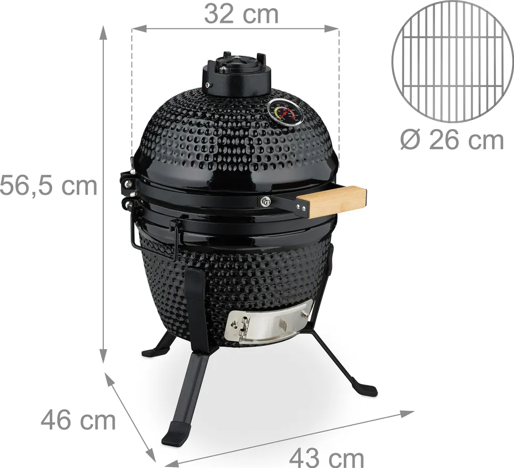 Grill Kamado pour Balcon et Terrasse - Barbecue Céramique Multifonction - 4