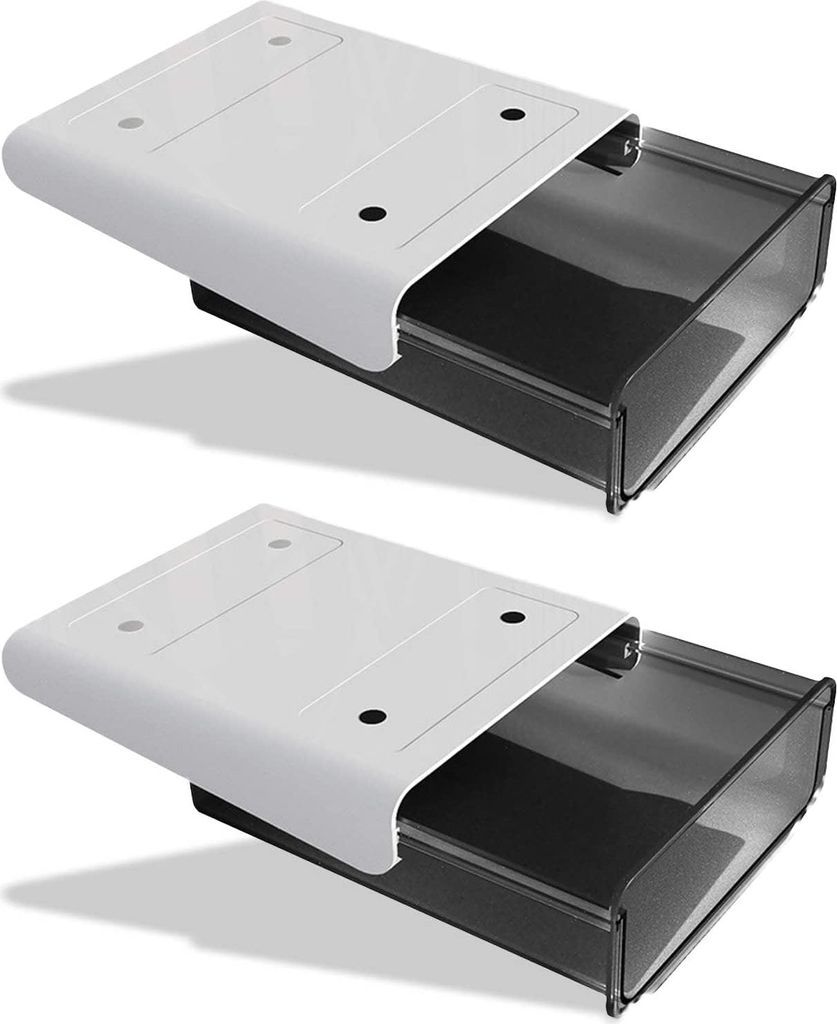Kreative Selbstklebende Schublade Unter dem Schreibtisch - Verstecktes Schreibtisch-Organizer Set von 2 Stück