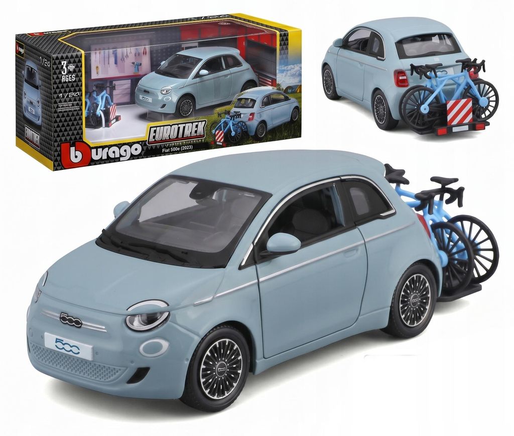 Bburago, model samochodu Fiat 500E 2023, skala 1:24 - Zdjęcie produktu 