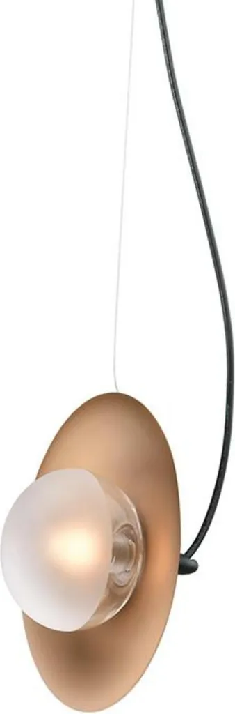 Luminaire suspendu LAYLA en laiton et métal noir avec diffuseur en verre
