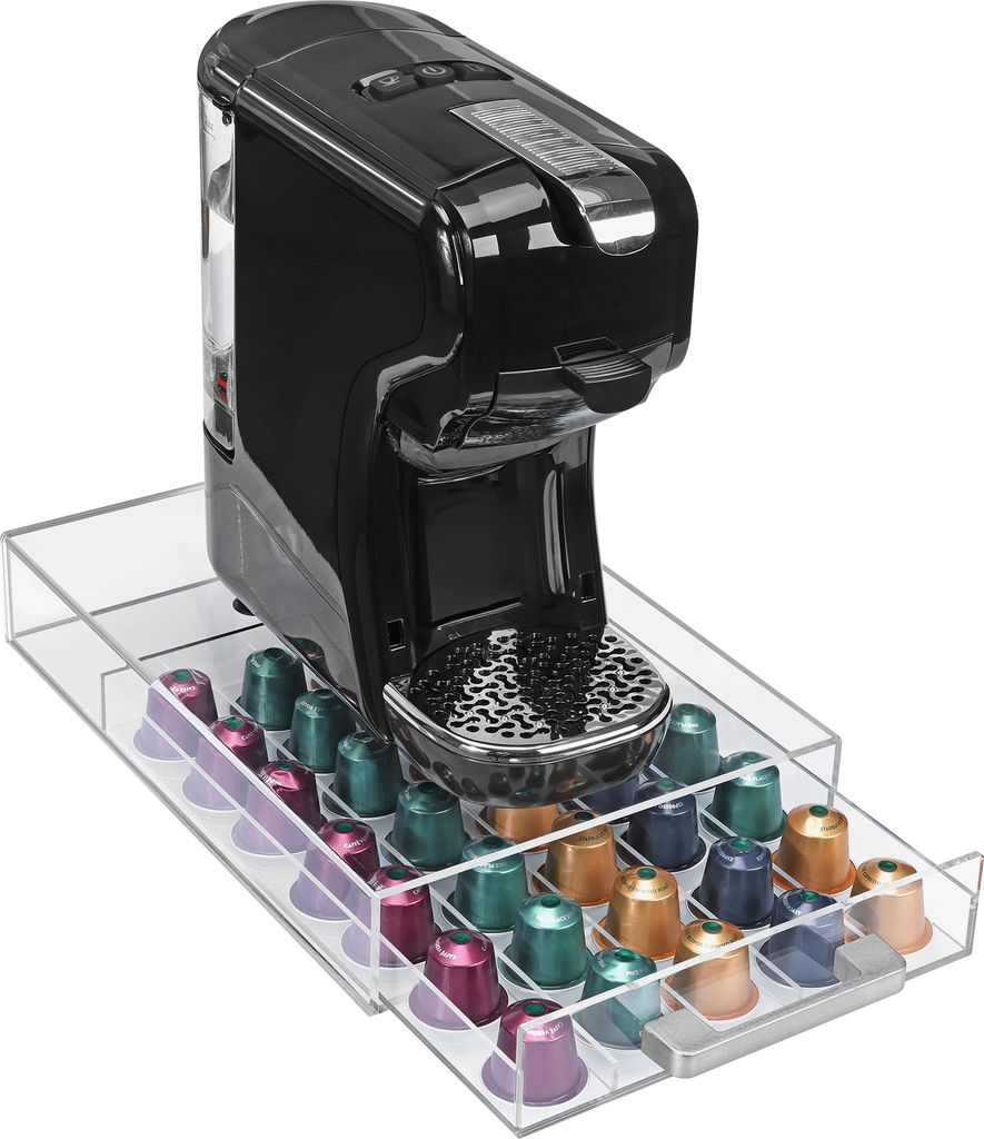 Navaris Acryl Kaffeepads Aufbewahrung - Elegantes und modernes Design - Kapselhalter - Ideal für Küche und Kaffeestation - Platzsparend und einfa...
