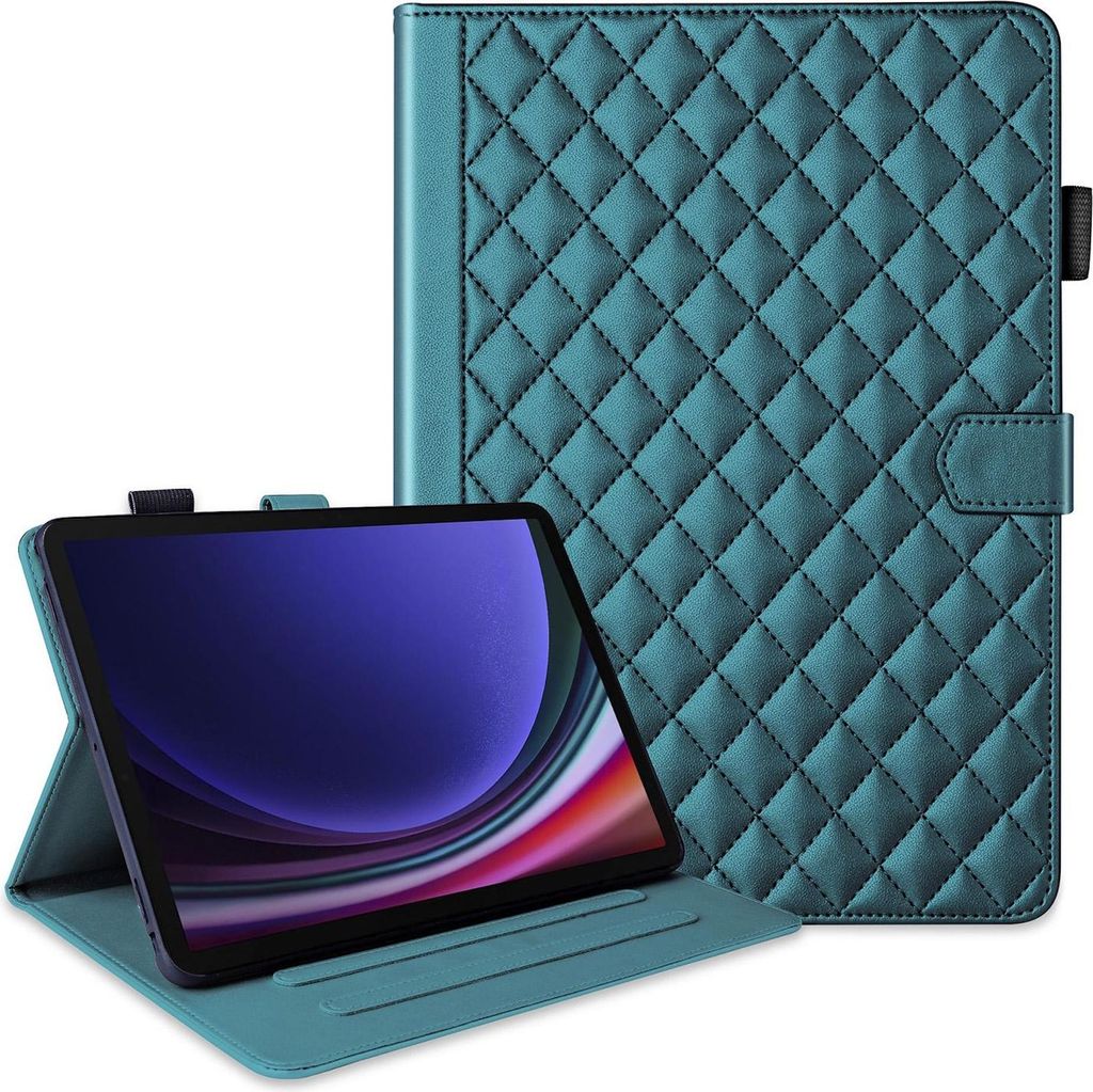 Kunstleder Hülle für Samsung Galaxy Tab S10 FE Plus mit Standfunktion Grün