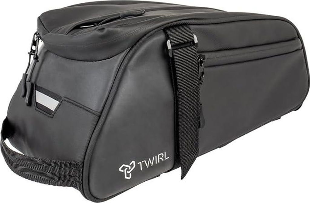 Fahrradtasche für Gepäckträger - 6 Liter mit Schulterriemen - Sicher und Geräumig - Schwarz/Grau