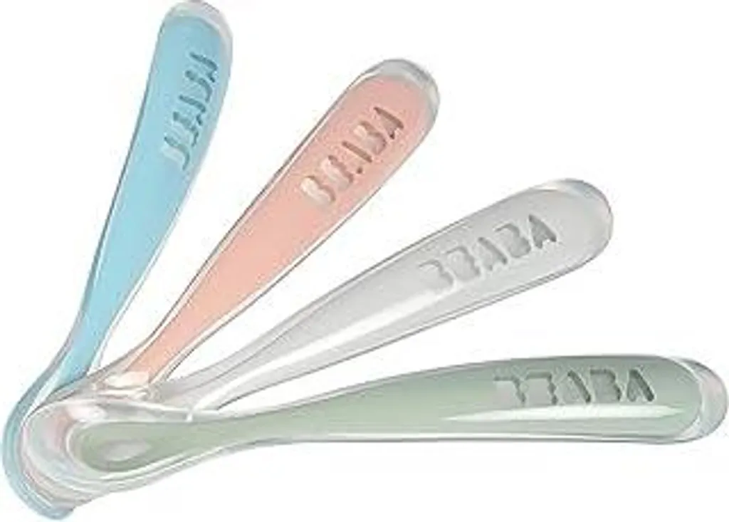 Cucchiai Morbidi Neonati Silicone - Set 4 Posate Prima Pappa con Box