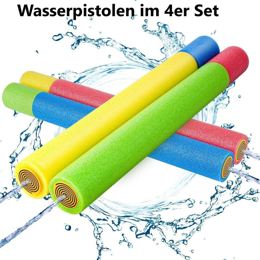 Sena Wasserpistole XXL Spritzkanone Kinder 4 Stk, Spritzpistole 54cm Wasserspritzpistole (für Kinder & Erwachsene Garten Spielzeug Sommerspielzeug