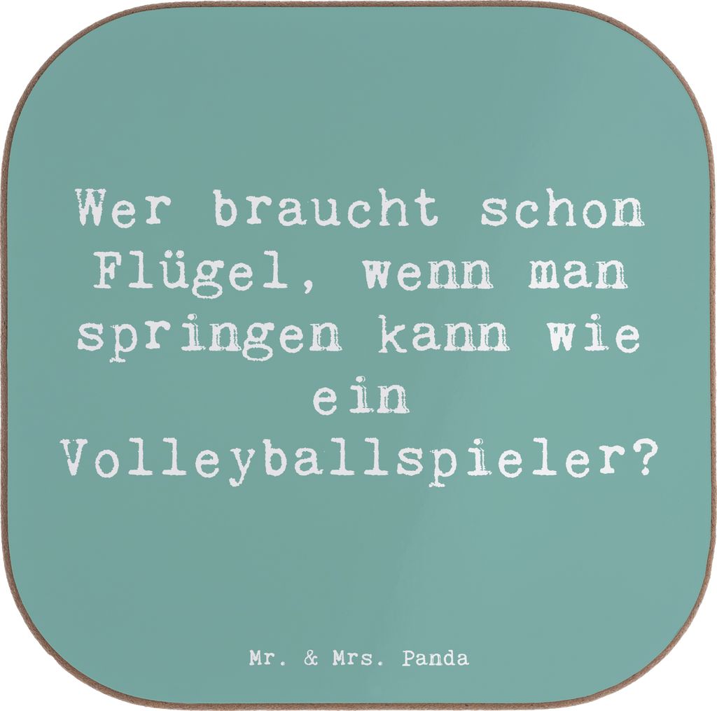 Mr. & Mrs. Panda Tischuntersetzer Spruch Volleyball Sprung - Meeresbrise - Geschenk, Teamarbeit, Sprungfähigkeit, Sportler Geschenke, gläserunter...