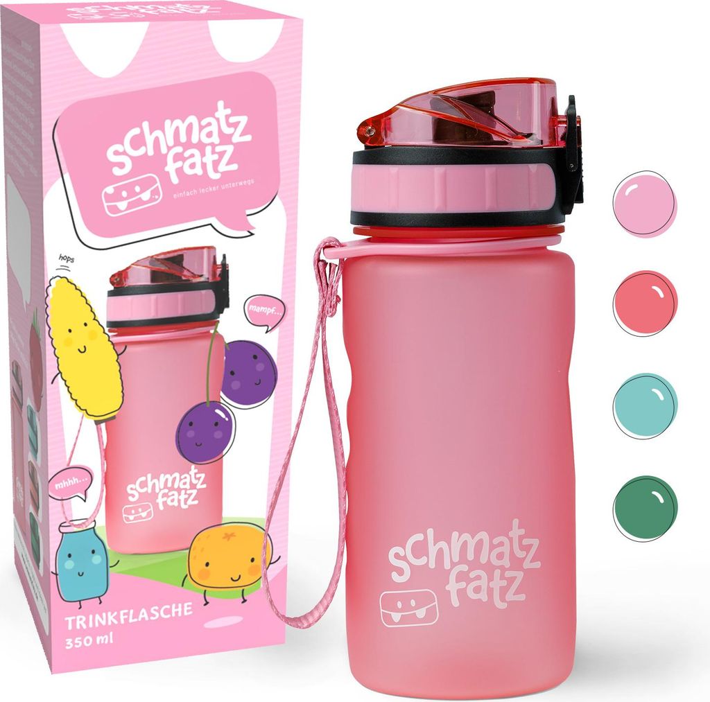 Klarstein Trinkflasche 350ml, Sport Trinkflasche zum Wandern, Schule & Fitnessstudio, Geschmacksneutrale Wasserflasche Auslaufsicher, Trinkflasche ...