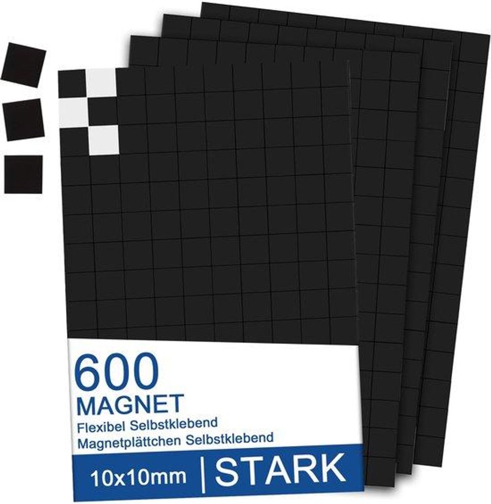 Magnetische Klebepads 1x1cm weiße Magnete für Whiteboard und Kühlschrank