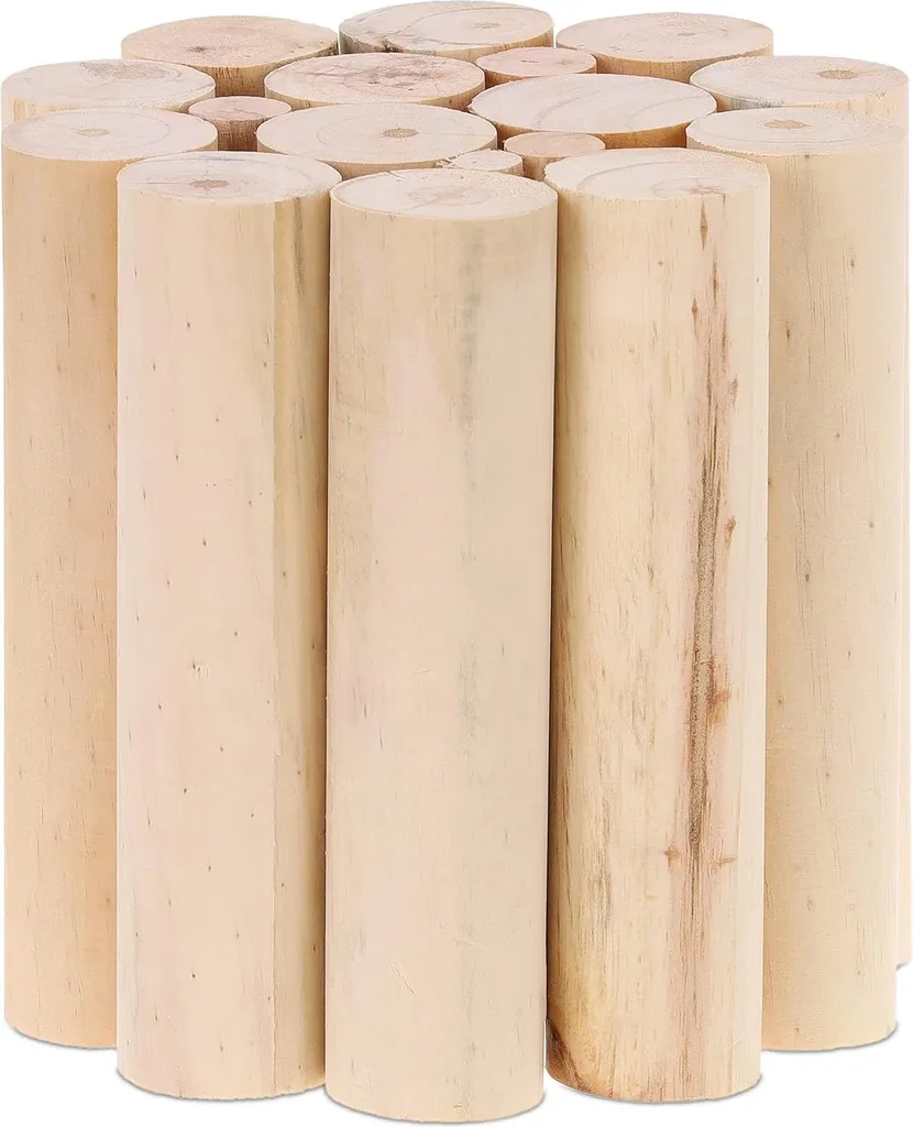 Support pour plantes en bois naturel rond Tabouret fleur 20cm intérieur