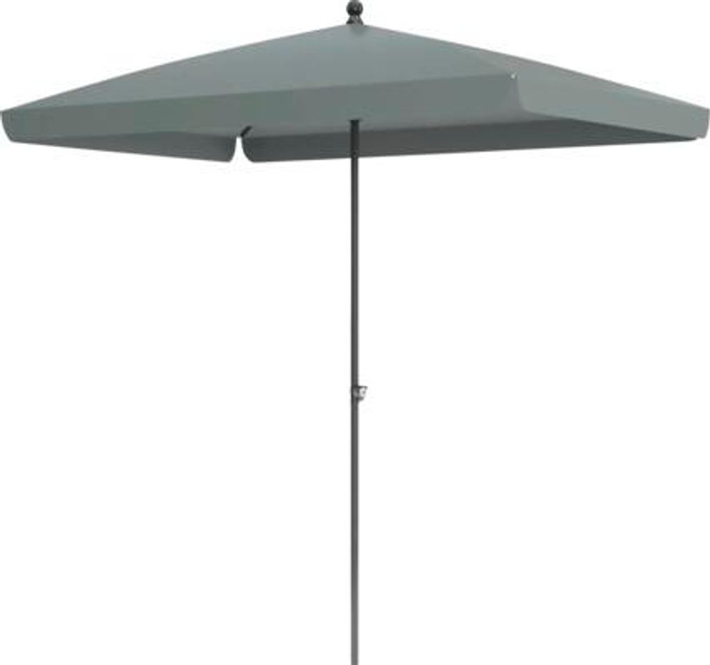 Mittelstockschirm SOLUNA Cannes Push Up 140 x 210 cm grau mit UV-Schutz 80, wasserabweisende Polyesterbespannung
