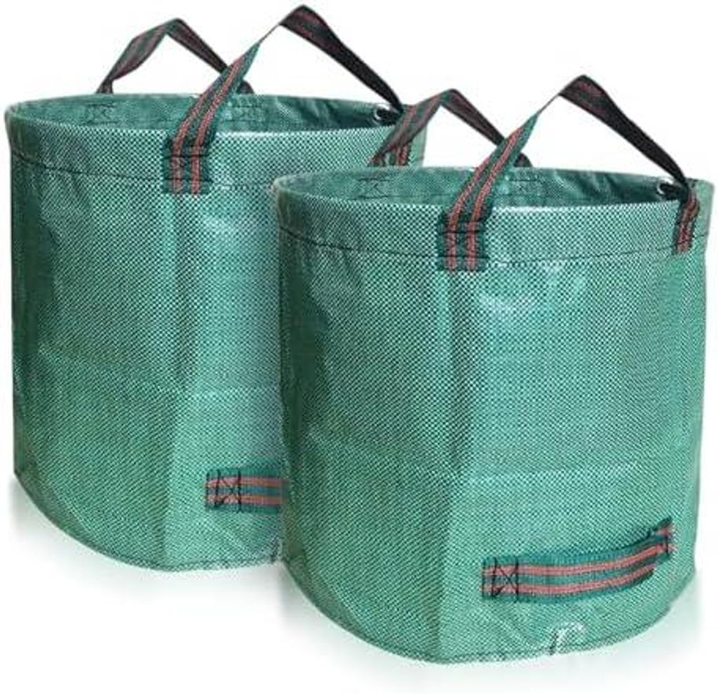2er Set Gartensack -500L Gartenabfallsack mit extra verstärktem Boden -Heavy Duty Gartenarbeit Säcke, wiederverwendbare Mülleimer, für Gras Lau...