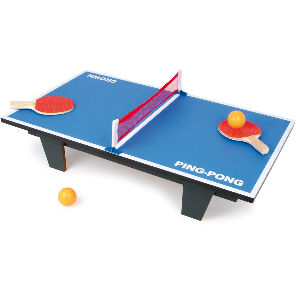 Small Foot 5690 Tischtennis Ping Pong, mit Schlägern und Bällen, blau/rot (1 Set)