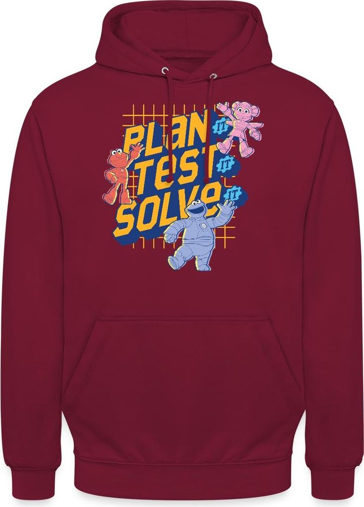 Spreadshirt Mecha Builders Team Plan It Solve It Uni Hoodie, XXL, Bordeaux