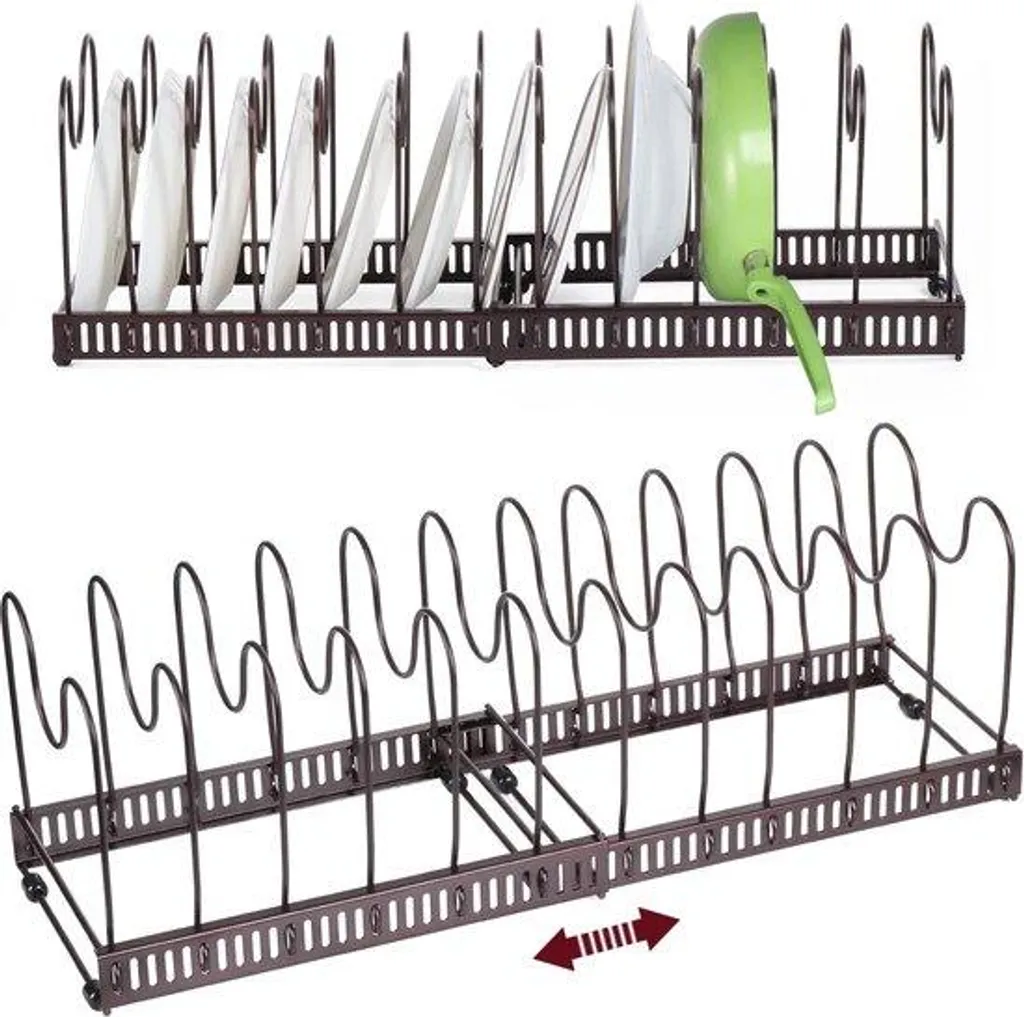Stop au désordre : Support casseroles modulable bronze 12 pièces pour tiroir