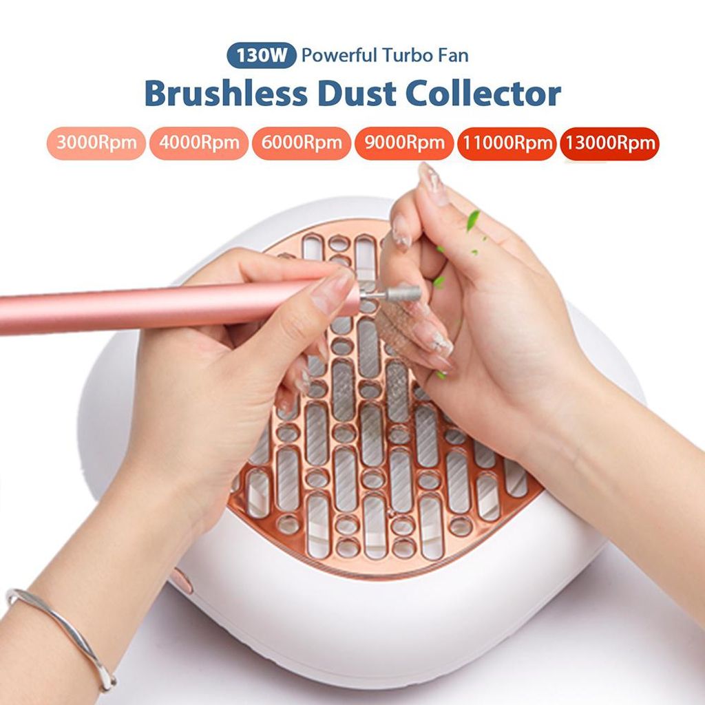 130W Nagelstaubabsauger mit bürstenlosem Motor und extrem starker Saugkraft leistungsstarker Nagelstaubabsauger, Ventilator für Nageldesign und Man
