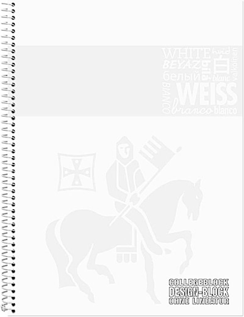 Collegeblock A4 80 Blatt 90g/qm Lineatur 30 Premium T weiß Packung mit 5 Stück