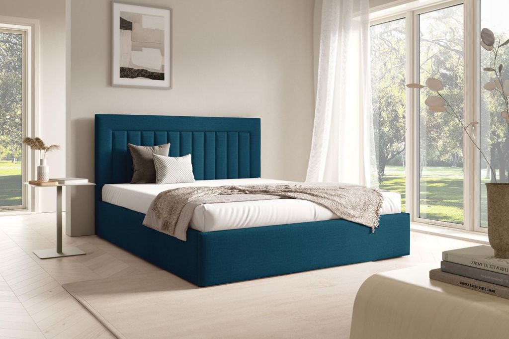 Gepolstertes Doppelbett 160x200 TAISA 1 - blau