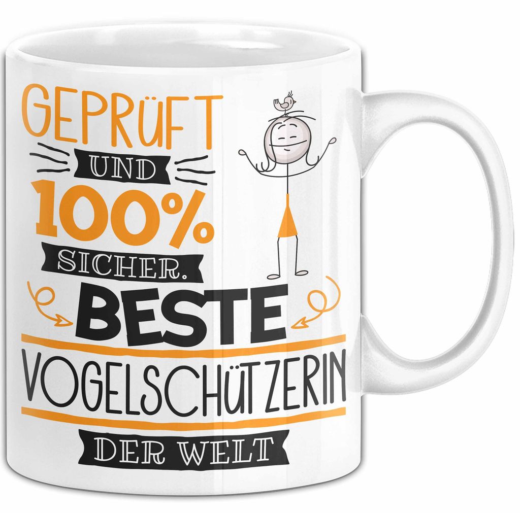 Beste Vogelschützerin Der Welt Tasse Geschenk für Eine Vogelschützerin Und Sicher Geschenkidee Geburtstag Weihnachten (Weiß)