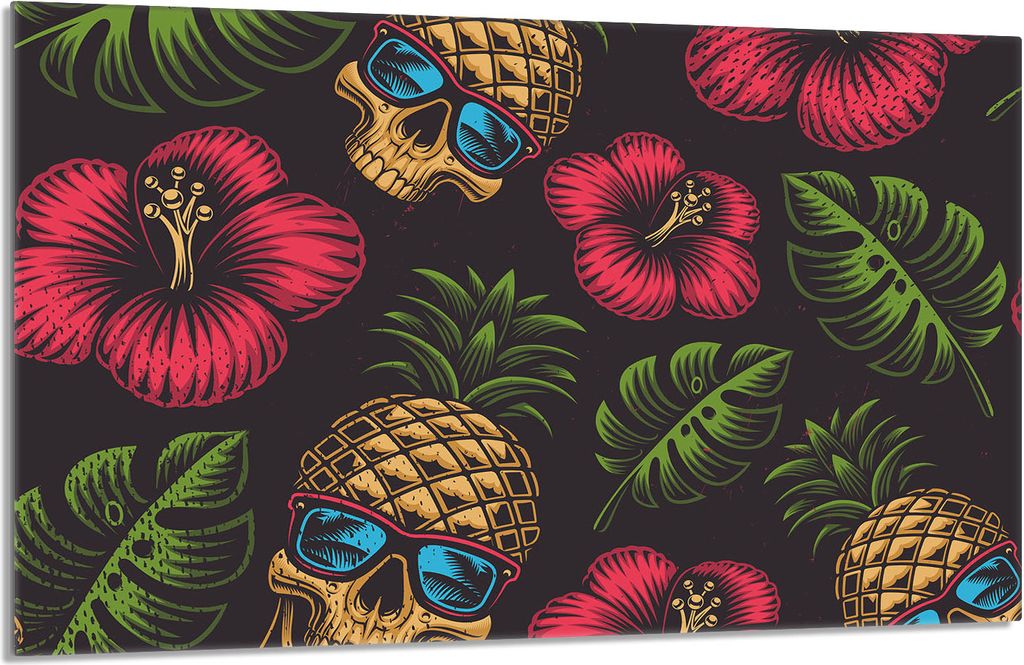 Glas-Herdplattenschutz 80x52 Ananas Produktbild 
