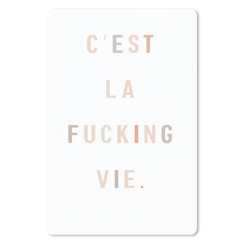 MuchoWow Mauspad Mousepad Text - Zitate - C'est la fucking vie - Leben 18x27 cm - Mousepads - Maus Mat - Pad - Mausunterlage