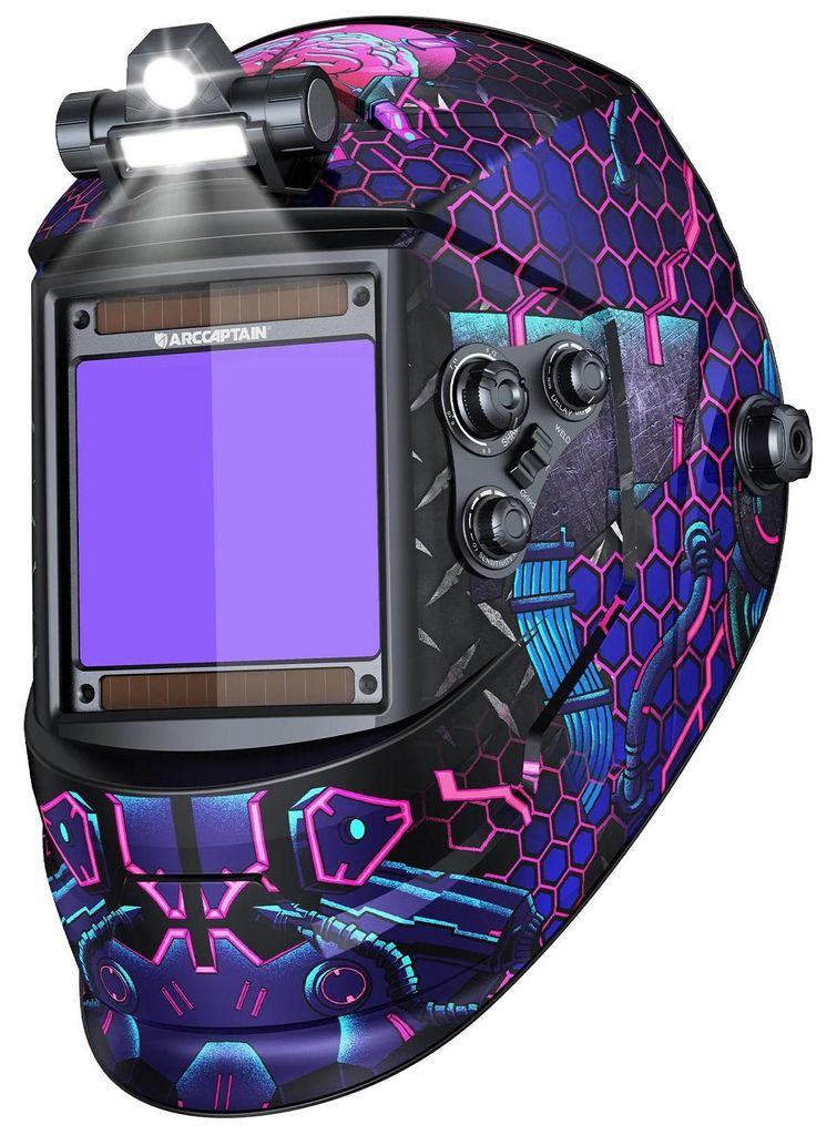 Schweißhelm - AR-WC041 - Automatisch abdunkelnd - Sichtfeld 100×93 mm - Reaktionszeit 1/25000 s - Solar + Lithiumbatterie - PP-Schale - - Braun