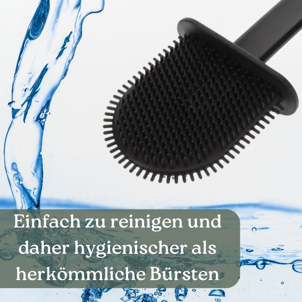 Klobürste Silikon schwarz 2x Set Wandmontage Silikon Produktbild 5