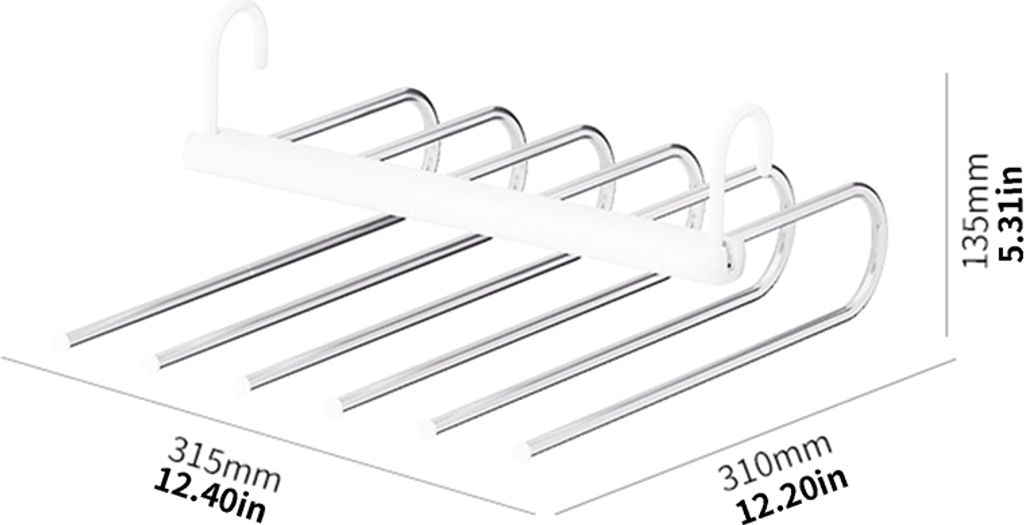 2er-Pack 6 in1 Platzsparender Mehrfach-Hosenbügel Produktbild 7