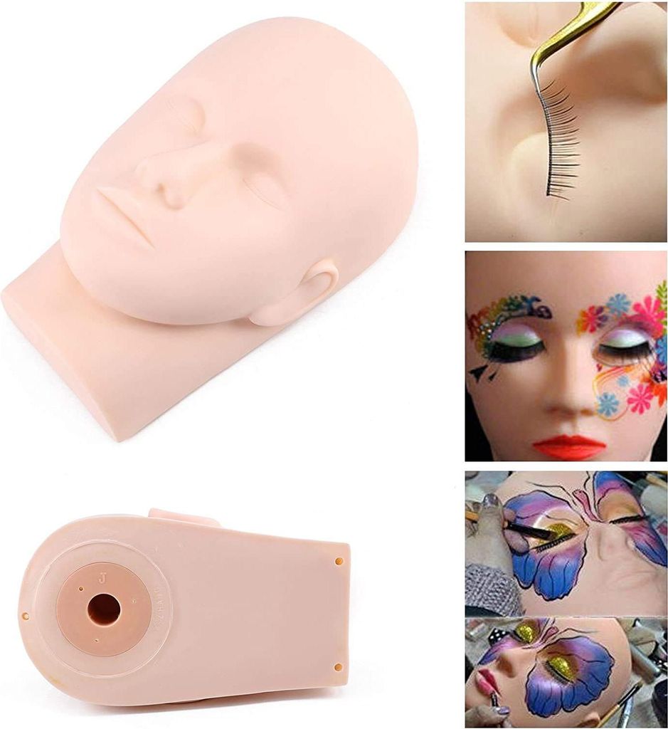 Training Etalagepop Make-up Plat Kopf Übungsmodell Inhalt Wimpern Wimpernverlängerung Lippen-Tattoo