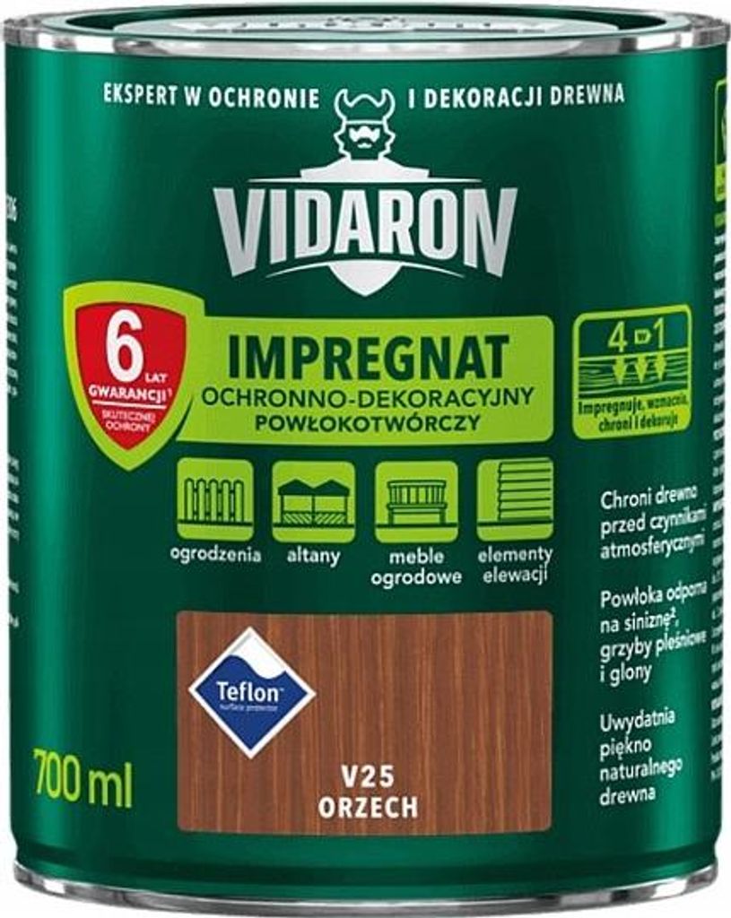 Vidaron Schützende Und Dekorative Imprägnierung Walnuss V25 0,7L