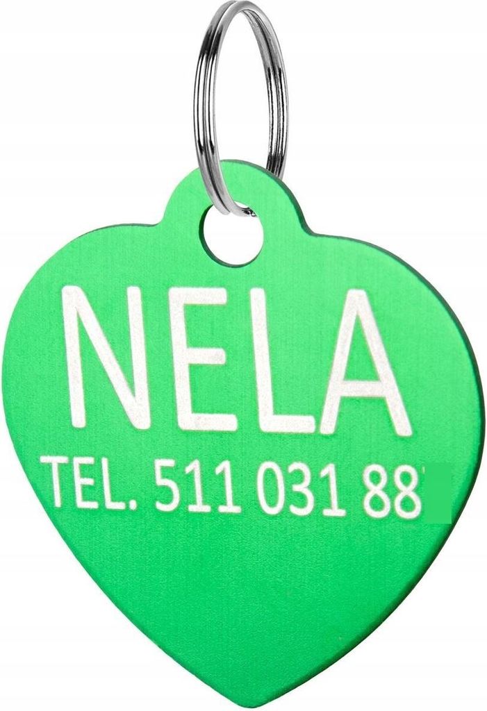 Hundeanhänger Herz graviert Herz Katze Schlüsselanhänger mit Namen grün