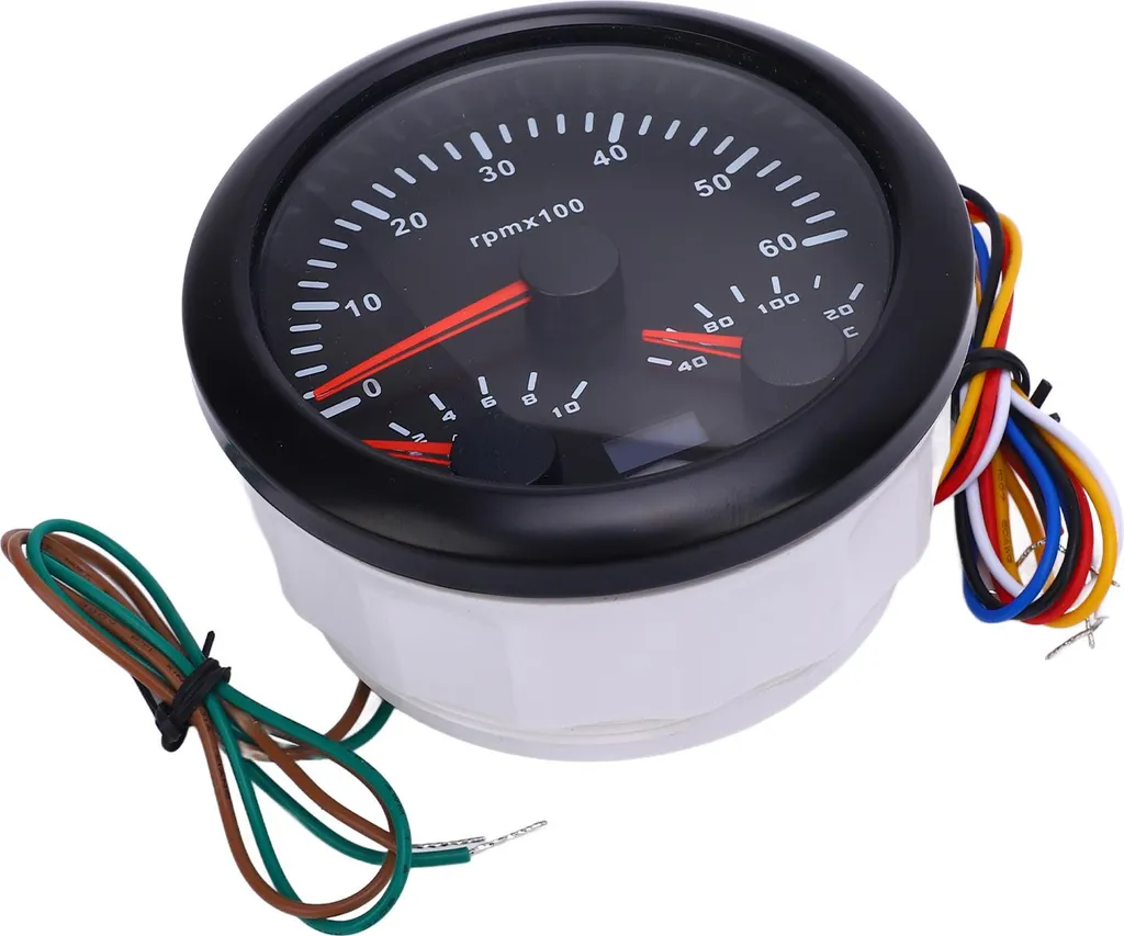 Combiné d'instruments Marine et Auto 85mm 3 en 1 Noir 9-32V CX8285B