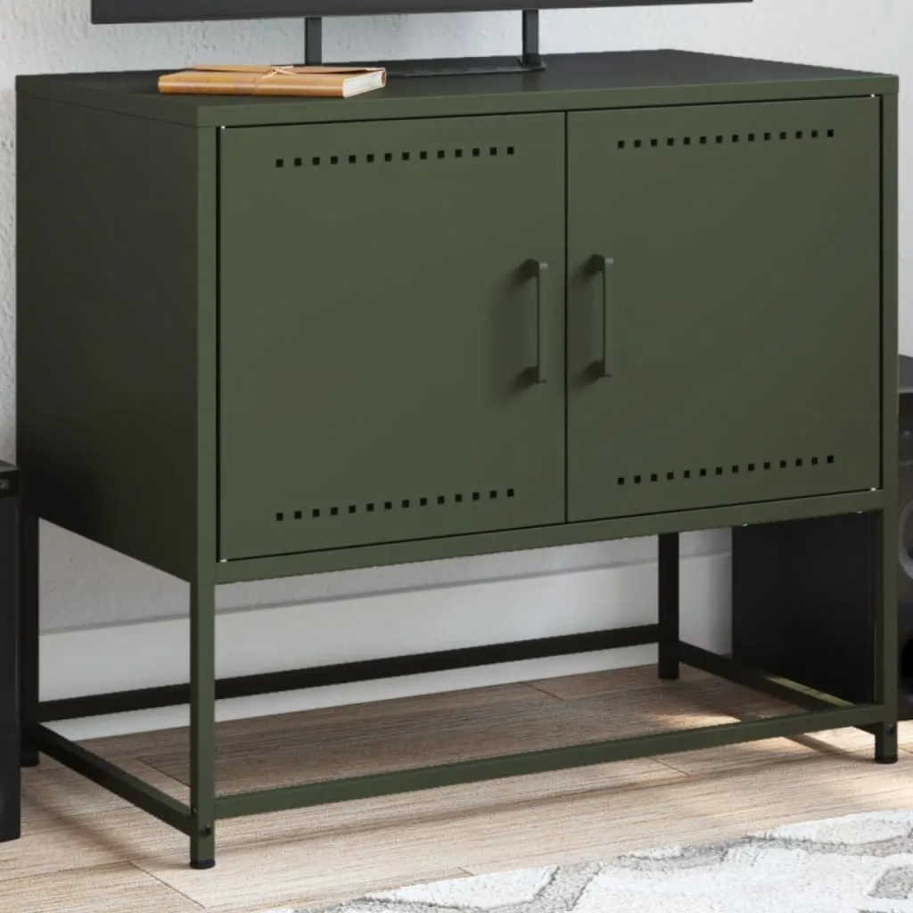 Porta TV Industriale Verde Oliva 68,5cm - Maison Exclusive Acciaio