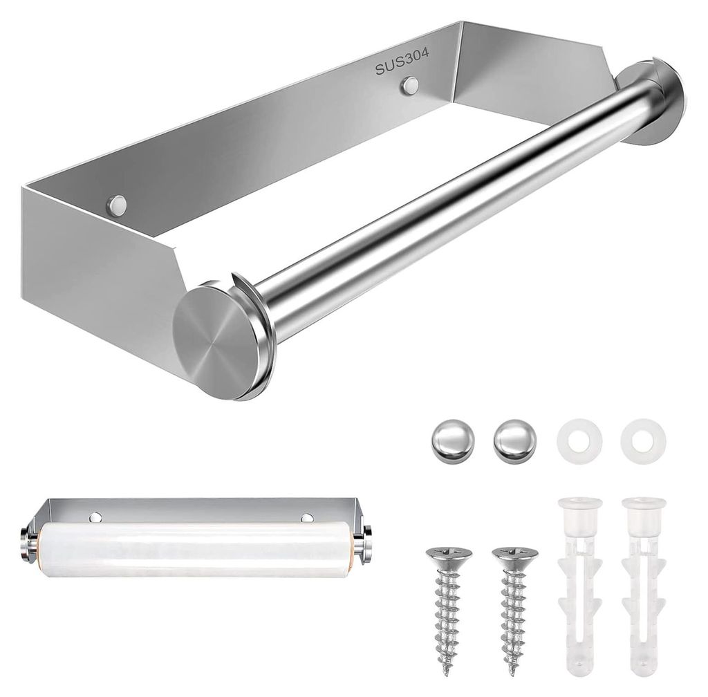 Küchenrollenhalter, kein Bohren erforderlich, Wandmontage, Edelstahl, silber, 28 cm