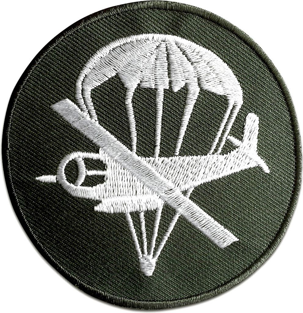 Transportflugzeug Militär - Aufnäher, Bügelbild, Aufbügler, Applikationen, Patches, Flicken, Zum Aufbügeln, Größe: Ø 7,4 cm