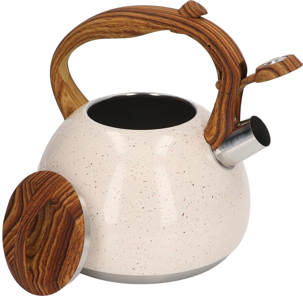 Bouilloire sifflante inox 3L : évitez les oublis sur le feu avec sifflet